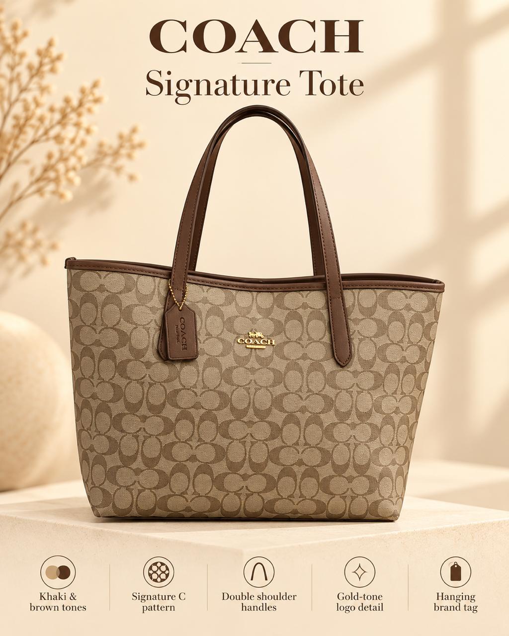 COACH Women's City Tote in Signature Canvas