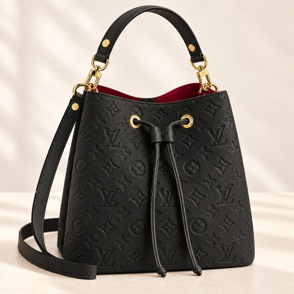 Louis Vuitton Black Monogram Empreinte Leather NeoNoe Bag