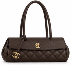 Grained Calfskin Stitched Urban Essentials Small Shopping Bag Black